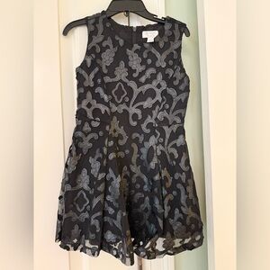 Children’s Place Black Tulle and Leather Fit and Flare Girls Dress